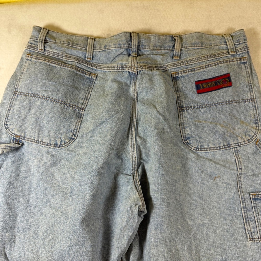 Wrangler Twenty X Mens 40x34 Light Wash Carpenter Jeans Relaxed 30MWXBL Blue